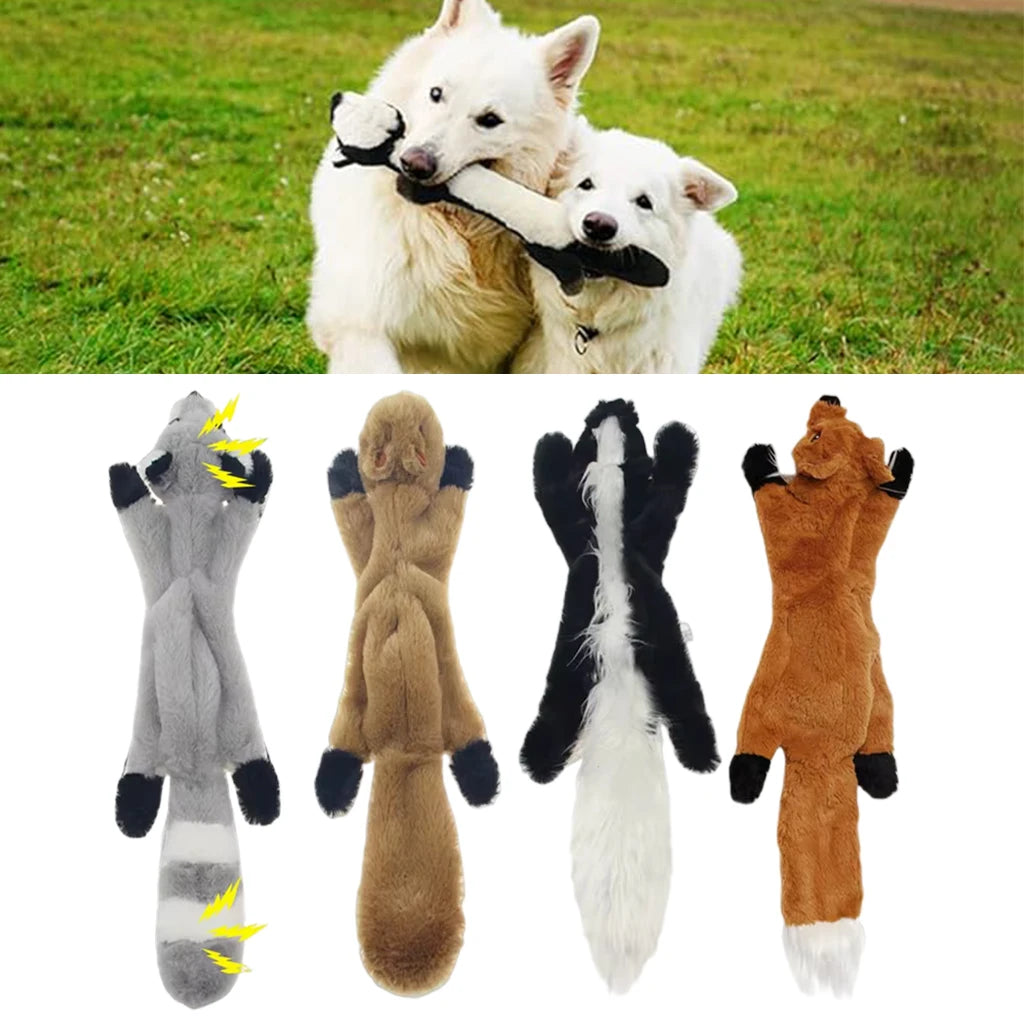 🐾 Squeaky Plush Animal Dog Toy – No Stuffing | Safe & Durable