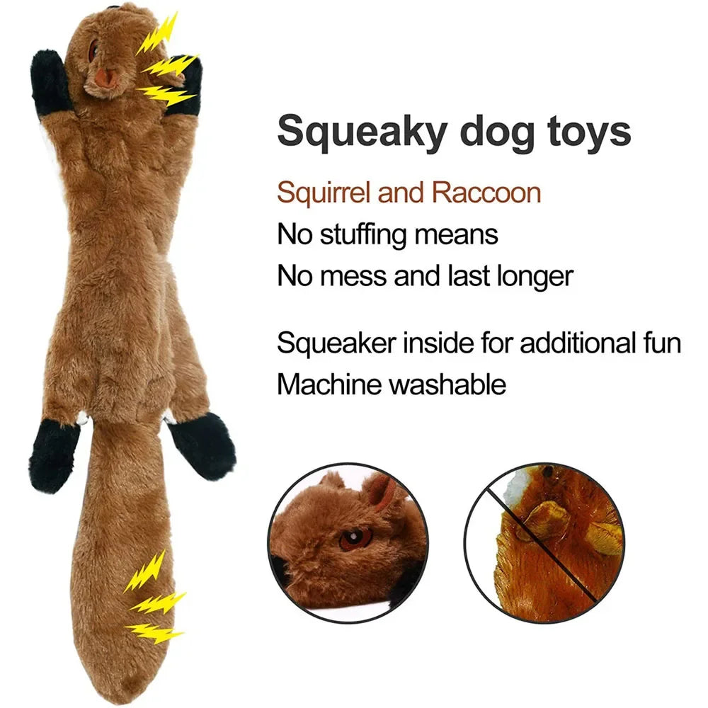 🐾 Squeaky Plush Animal Dog Toy – No Stuffing | Safe & Durable