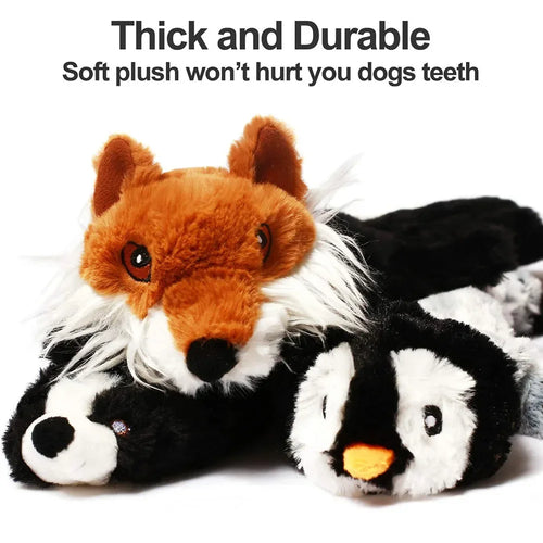🐾 Squeaky Plush Animal Dog Toy – No Stuffing | Safe & Durable